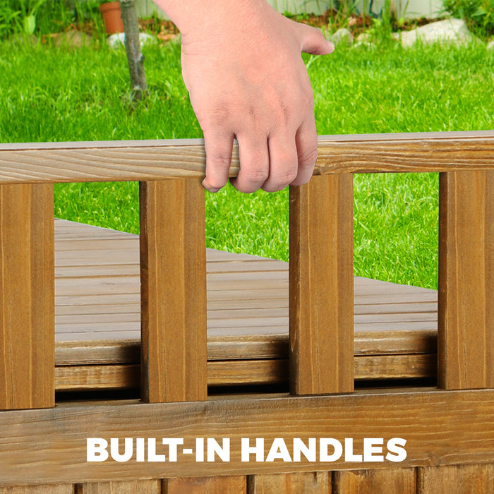 Outdoor Storage Box Container Wooden Garden Bench Chest Toy Tool Sheds