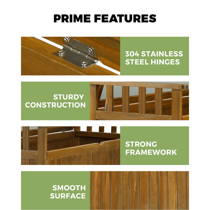 Outdoor Storage Box Container Wooden Garden Bench Chest Toy Tool Sheds