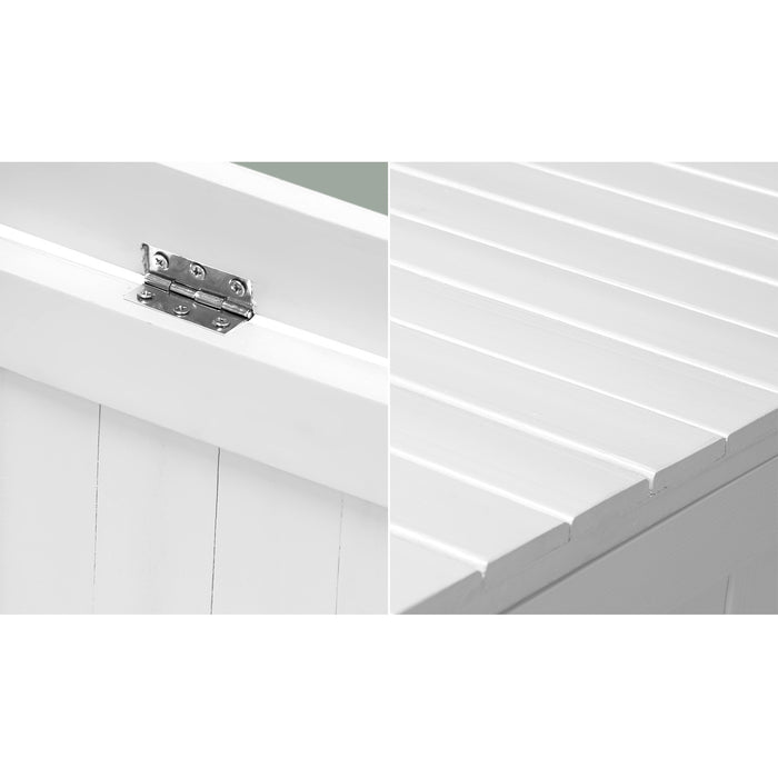 Outdoor Storage Box Garden Bench Wooden Chest Toy Tool Container Furniture