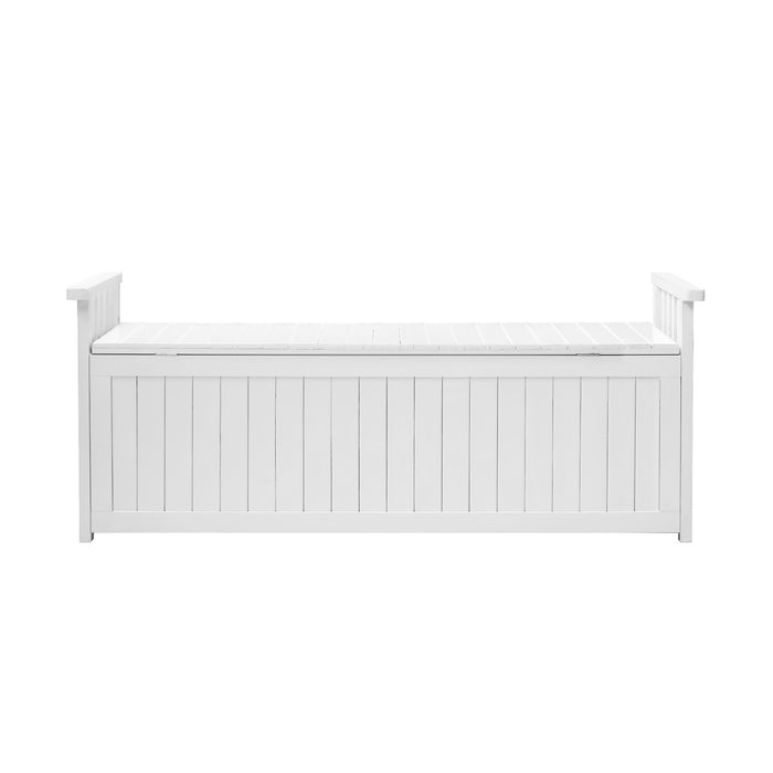 Outdoor Storage Box Garden Bench Wooden Chest Toy Tool Container Furniture