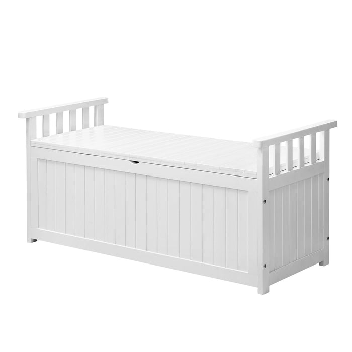 Outdoor Storage Box Garden Bench Wooden Chest Toy Tool Container Furniture