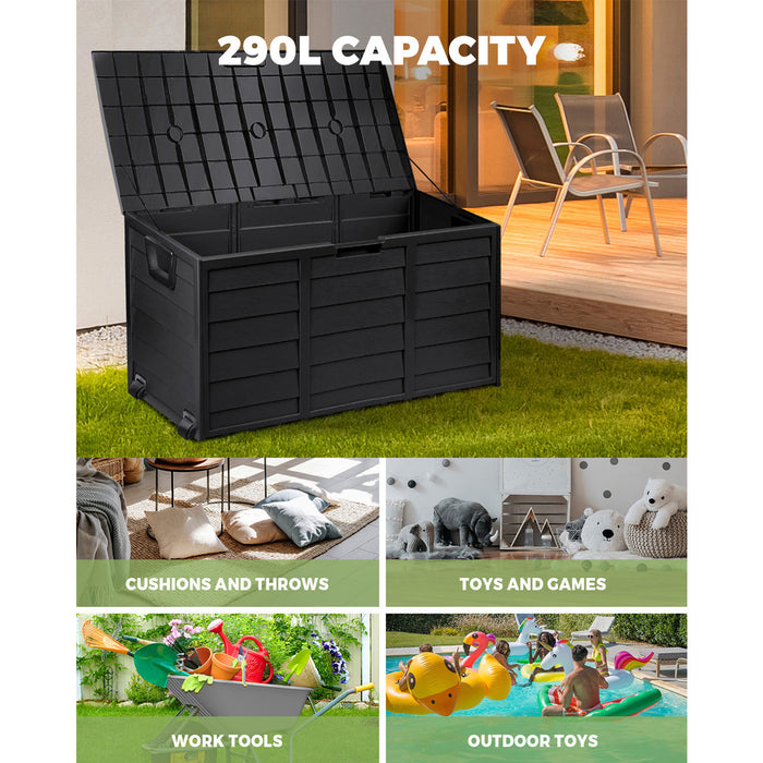 Outdoor Storage Box 290L Black