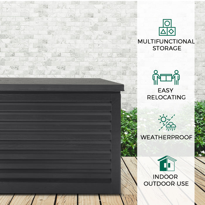 390L Outdoor Storage Box Lockable Cabinet Container Garden Decktoy Shed