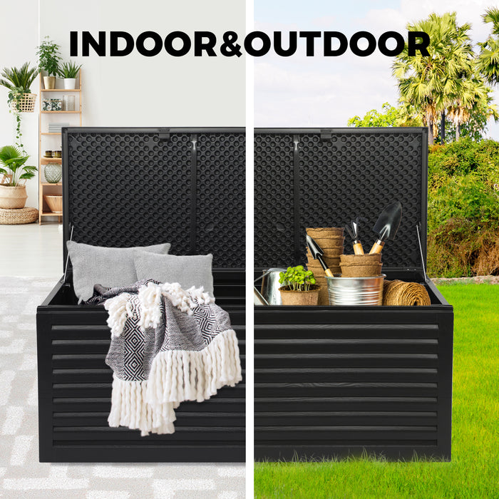 390L Outdoor Storage Box Lockable Cabinet Container Garden Decktoy Shed