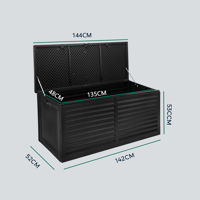 390L Outdoor Storage Box Lockable Cabinet Container Garden Decktoy Shed
