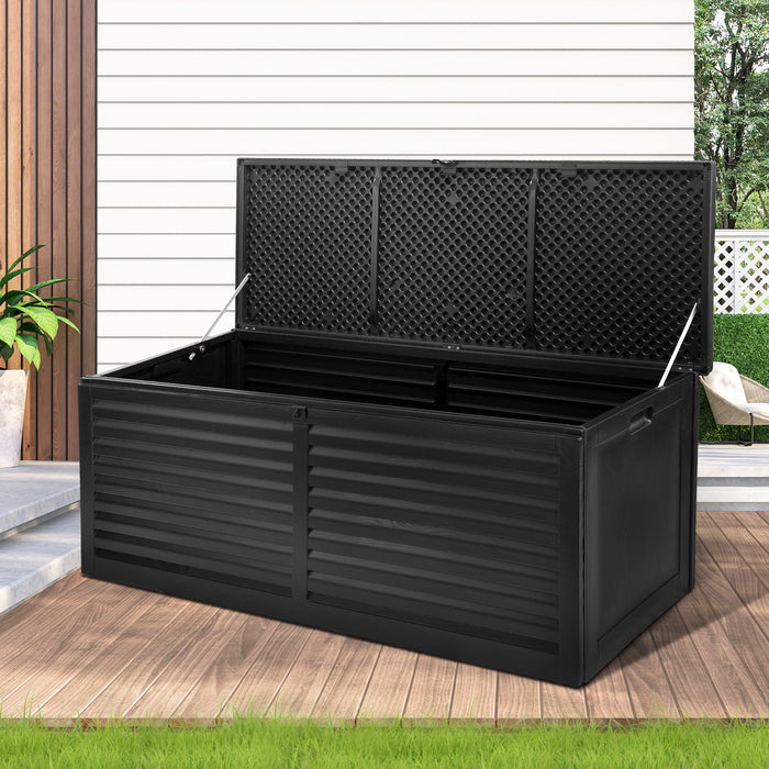 390L Outdoor Storage Box Lockable Cabinet Container Garden Decktoy Shed