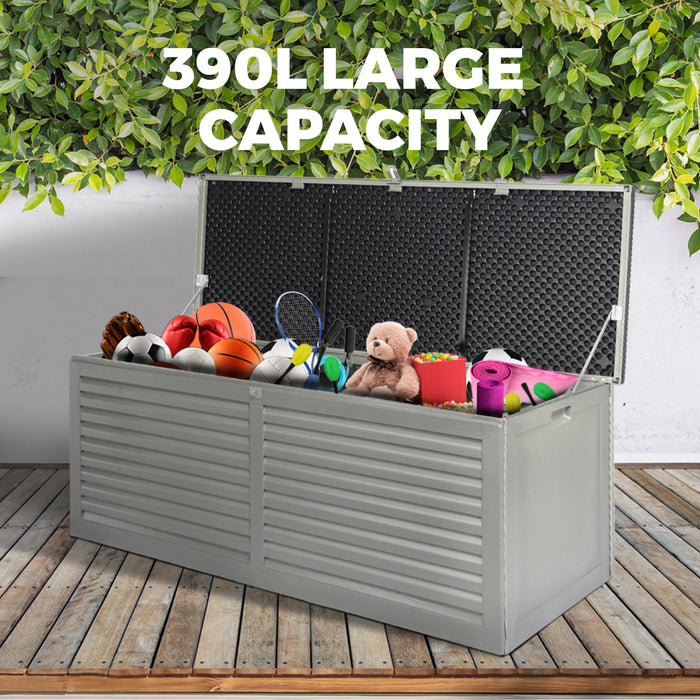Outdoor Storage Box Container Lockable Indoor Toy Tools Shed Garden 390L