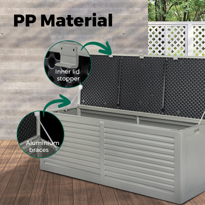 Outdoor Storage Box Container Lockable Indoor Toy Tools Shed Garden 390L