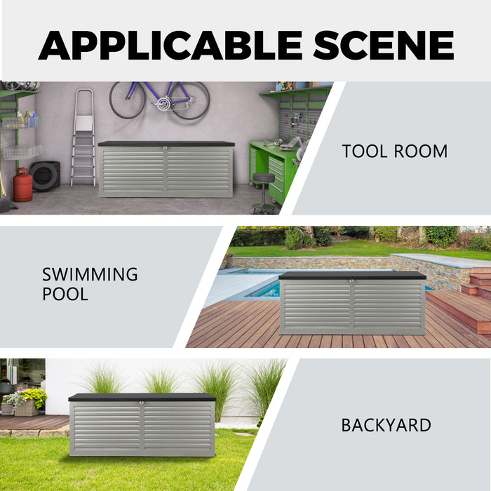 Outdoor Storage Box Container Lockable Indoor Toy Tools Shed Garden 390L