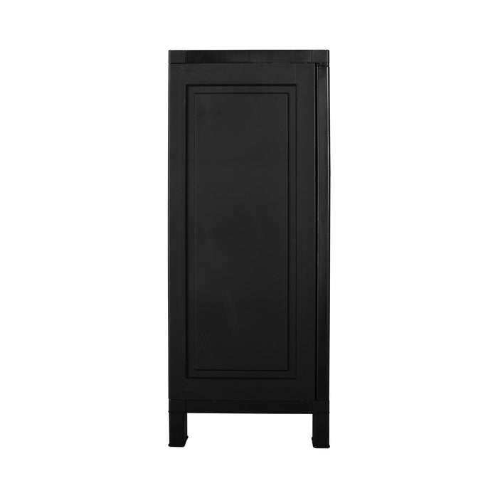 Outdoor Storage Cabinet Box Garden Cupboard Adjustable Lockable Black