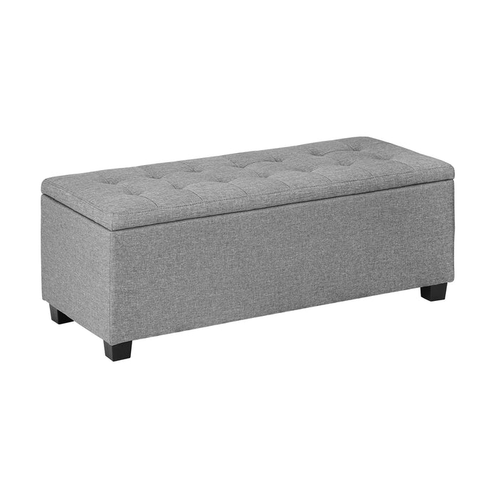 Storage Ottoman Blanket Box Faux Linen Chest Toy Foot Stool Large