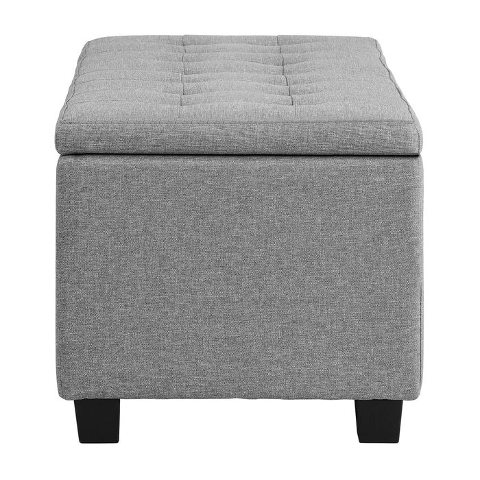 Storage Ottoman Blanket Box Faux Linen Chest Toy Foot Stool Large