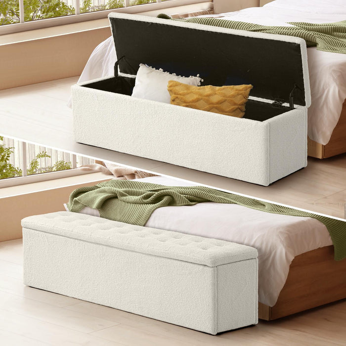 1 Pack Oikiture Storage Ottoman Blanket Box Foot Stool Bench Chest Toy Large