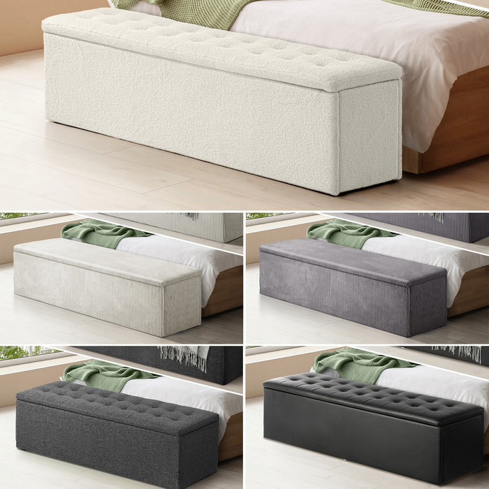 1 Pack Oikiture Storage Ottoman Blanket Box Foot Stool Bench Chest Toy Large