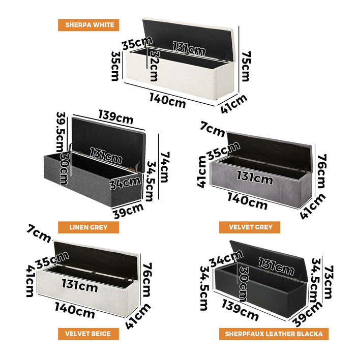 1 Pack Oikiture Storage Ottoman Blanket Box Foot Stool Bench Chest Toy Large