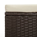 Ottoman Bench with Cushion Brown 110x30x40 Cm Poly Rattan