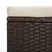 Ottoman with Cushion Brown 40x30x40 Cm Poly Rattan Toktkt