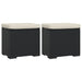 Ottomans with Cushions 2 Pcs Black 40x30x40 Cm Poly Rattan