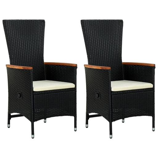 Outdoor Chairs 2 Pcs With Cushions Poly Rattan Black Ailip