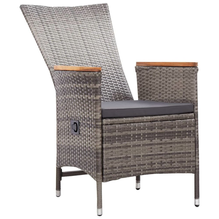 Outdoor Chairs 2 Pcs with Cushions Poly Rattan Grey Albla