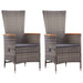 Outdoor Chairs 2 Pcs with Cushions Poly Rattan Grey Albla