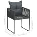 Outdoor Chairs 2 Pcs with Pillows Poly Rattan Black Aaatn