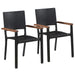 Outdoor Chairs 2 Pcs Poly Rattan Black Atkti