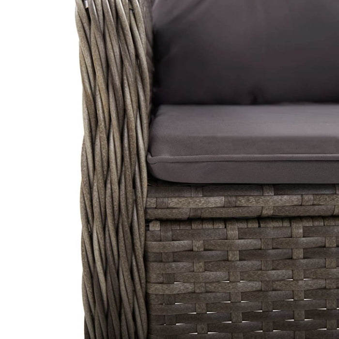 Outdoor Chairs 2 Pcs Poly Rattan Grey Alxok