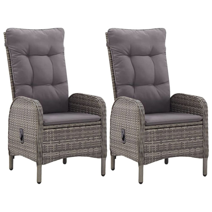 Outdoor Chairs 2 Pcs Poly Rattan Grey Alxok