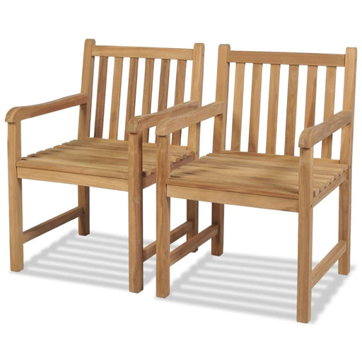 Outdoor Chairs 2 Pcs Solid Teak Wood Atxpb