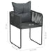 Outdoor Chairs 4 Pcs with Pillows Poly Rattan Black Totobi