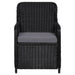 Outdoor Chairs with Cushions 2 Pcs Poly Rattan Black Aaoal