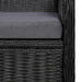 Outdoor Chairs with Cushions 2 Pcs Poly Rattan Black Aaoal