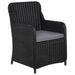 Outdoor Chairs with Cushions 2 Pcs Poly Rattan Black Aaoal