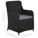 Outdoor Chairs with Cushions 2 Pcs Poly Rattan Black Aaoal