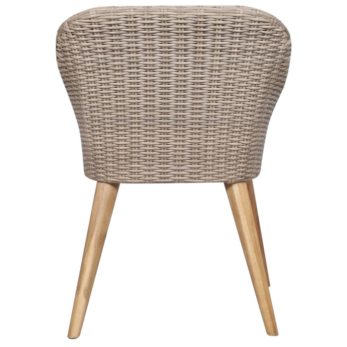 Outdoor Chairs With Cushions 2 Pcs Poly Rattan Brown Aaopl