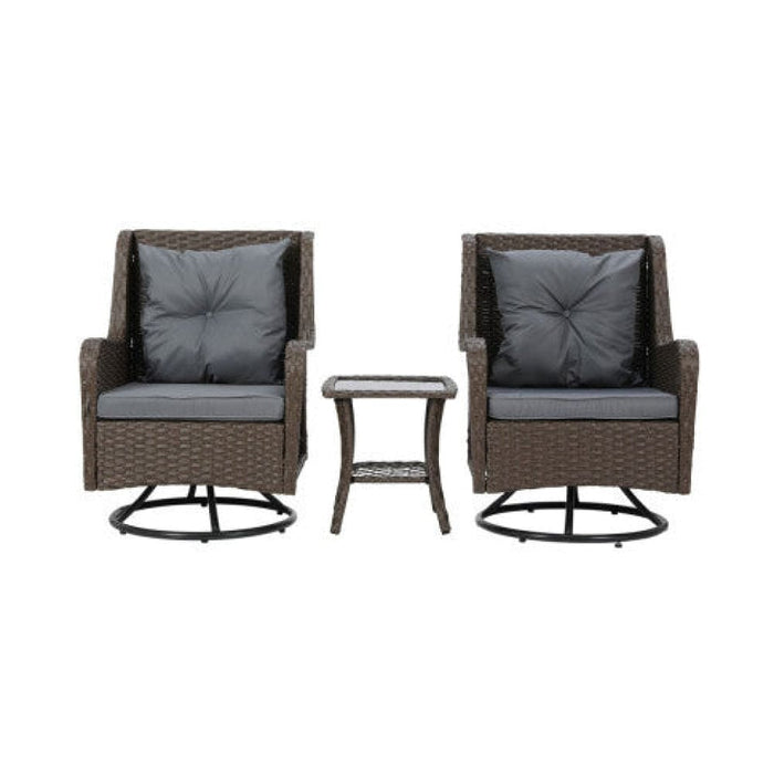 Outdoor Chairs Patio Furniture Lounge Setting 3 Pcs Wicker