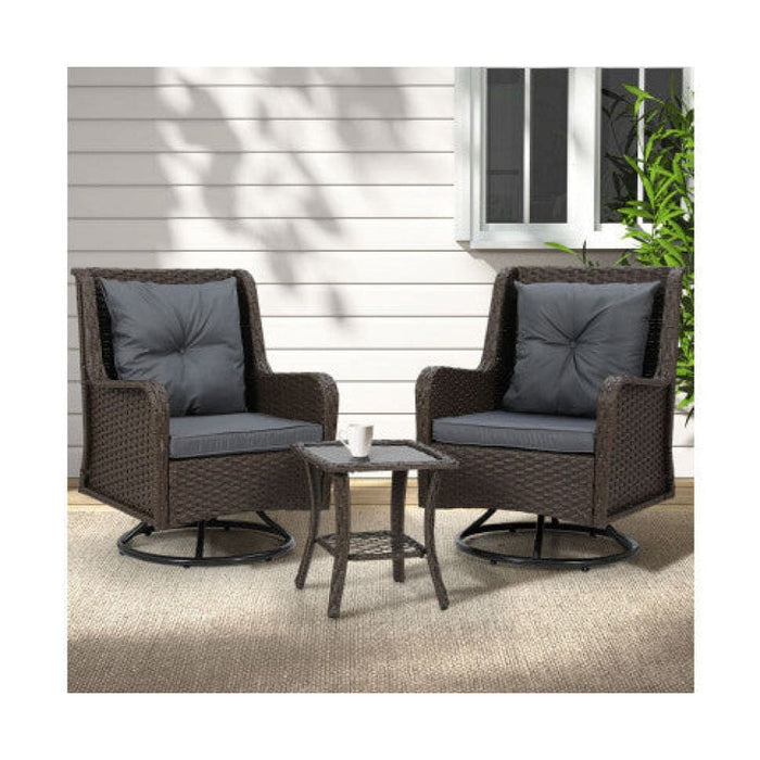 Outdoor Chairs Patio Furniture Lounge Setting 3 Pcs Wicker