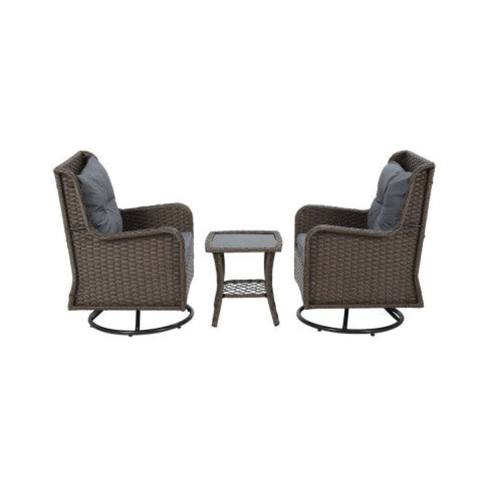 Outdoor Chairs Patio Furniture Lounge Setting 3 Pcs Wicker