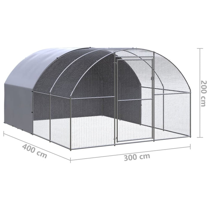 Outdoor Chicken Coop 3x4x2 m Galvanised Steel Tbkpait