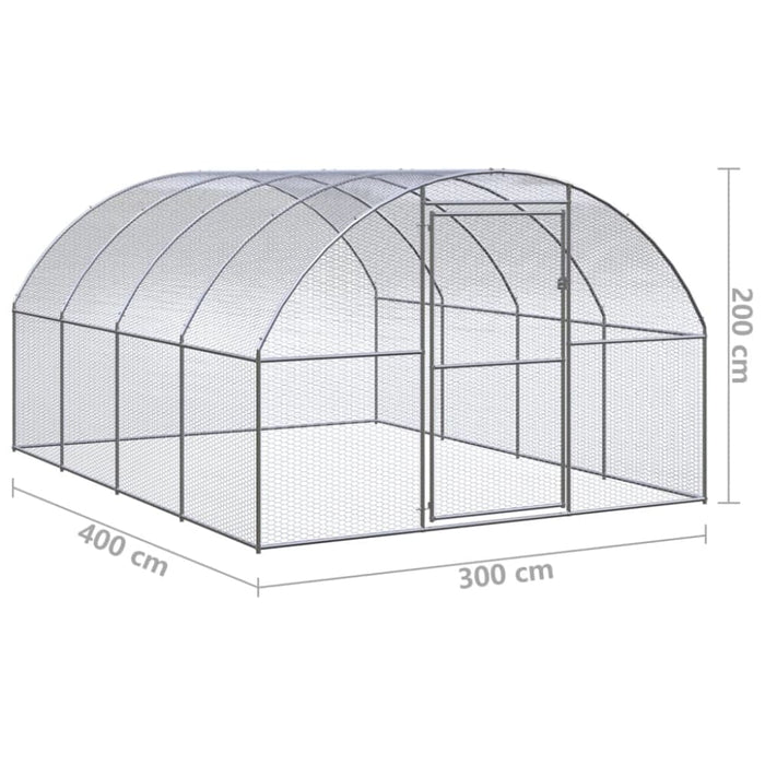 Outdoor Chicken Coop 3x4x2 m Galvanised Steel Tbkpala
