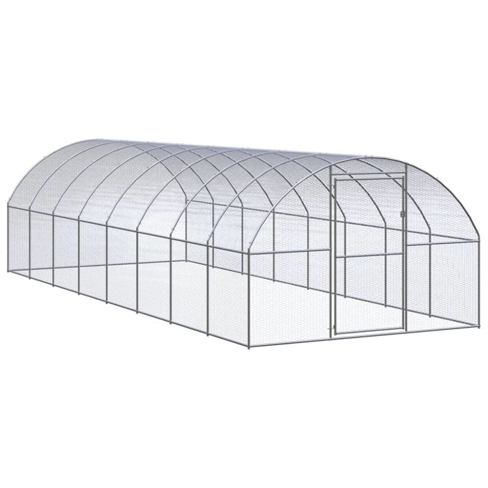 Outdoor Chicken Coop 3x8x2 m Galvanised Steel Tbkpall