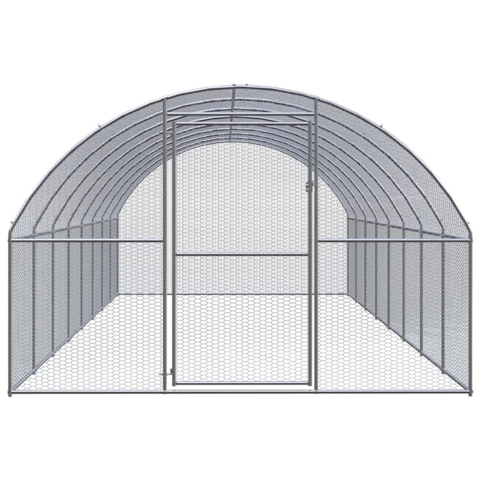 Outdoor Chicken Coop 3x8x2 m Galvanised Steel Tbkpall
