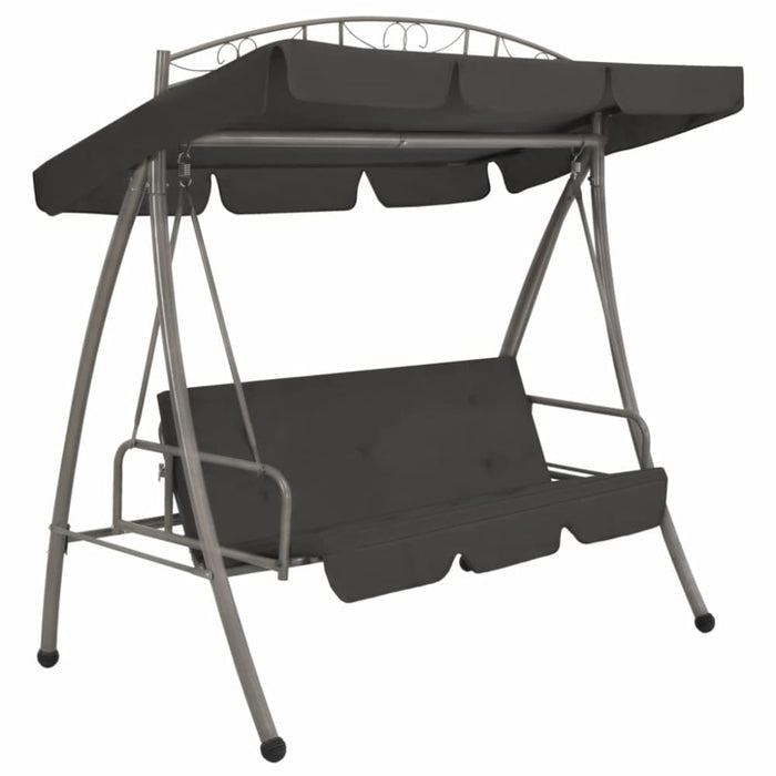 Outdoor Convertible Swing Bench with Canopy Anthracite