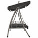 Outdoor Convertible Swing Bench with Canopy Anthracite