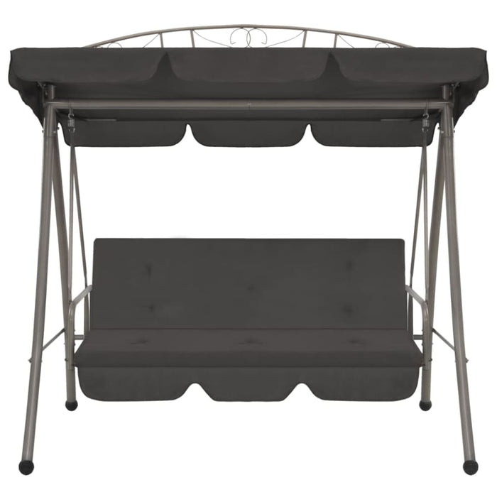 Outdoor Convertible Swing Bench with Canopy Anthracite