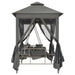 Outdoor Convertible Swing Bench with Canopy Anthracite
