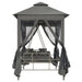 Outdoor Convertible Swing Bench with Canopy Anthracite