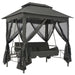 Outdoor Convertible Swing Bench with Canopy Anthracite