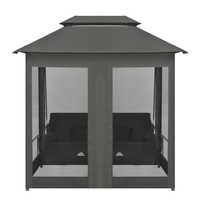 Outdoor Convertible Swing Bench with Canopy Anthracite